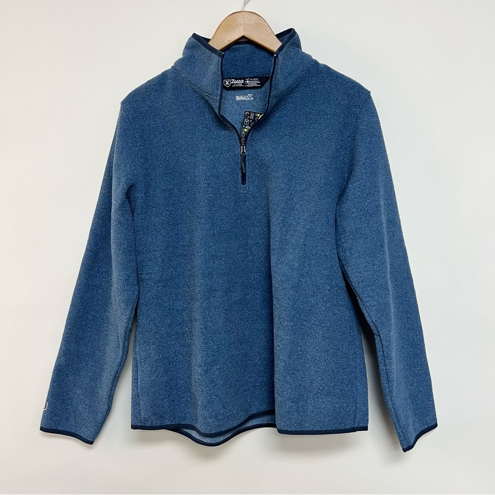 NWT Zusa Women's Royal Chilly Fleece Quarter Zip Pullover Sweater Blue XL